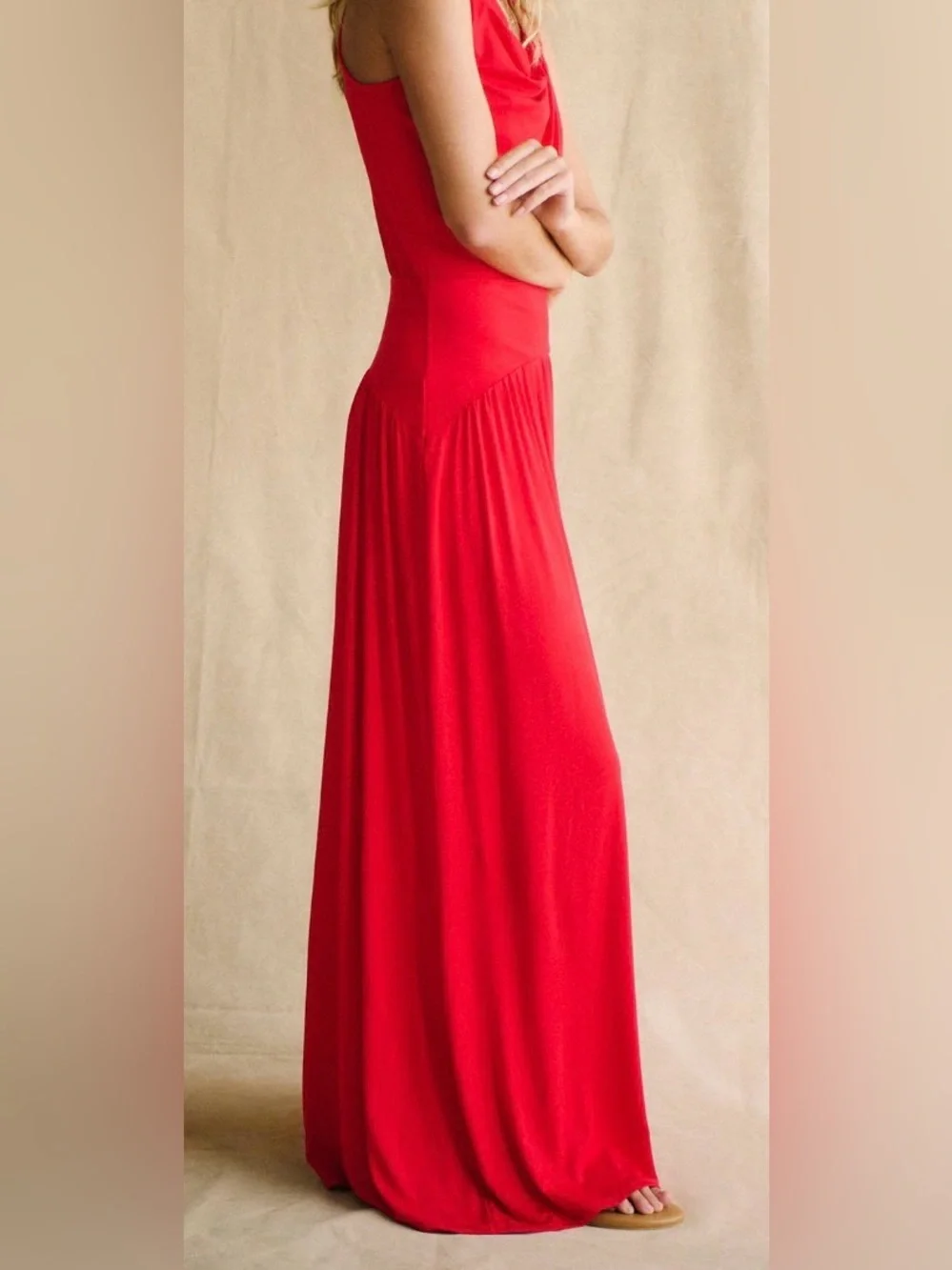 Free People Red royals one piece wide leg - Picture 2 of 7